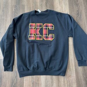 Jerzees Black KC Graphic Crewneck Sweatshirt